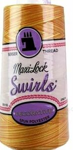 Swirls Maxi-Lock Polyester Serger Thread 50wt 3000yds Variegated Peachy Orange Parfait