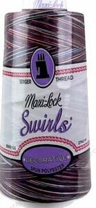 Swirls Maxi-Lock Polyester Serger Thread 50wt 3000yds Variegated Espresso Silk