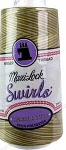 Swirls Maxi-Lock Polyester Serger Thread 50wt 3000yds Variegated Butter Toffee