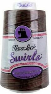 Swirls Maxi-Lock Polyester Serger Thread 50wt 3000yds Variegated Mocha Almond Fudge