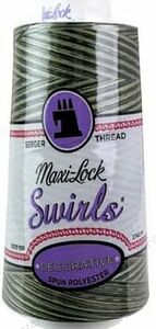 Swirls Maxi-Lock Polyester Serger Thread 50wt 3000yds Variegated Foresty Mint