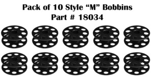 Superior, 18034, 400-21610, 40264NS,  Metal "M", 10  Large, Double Capacity, Big Bobbins, for Upholstery Machines* Consew, Seiko, Juki, Pfaff, Tasew, Yamata, Artisan, Rex, Gemsy