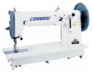 1510: Consew 757R Extra Heavy Duty 16" Longarm Walking Foot Sewing Machine/Stand, 1" Foot Lift, 10mmSPM, 28092 Bobbin, Winder, Big Wheel, 1200SPM, 7x3Needle