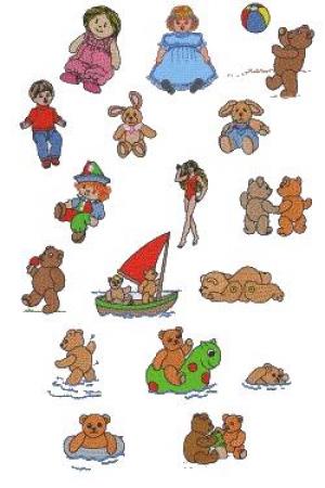 Down Home Dreams 141 Dolls and Bears 2 Embroidery Designs Floppy Disk