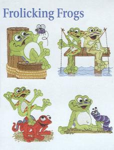 Dakota Collectibles F70236, Frolicking Frogs, 20 Embroidery Designs, on Multi-Formatted CD