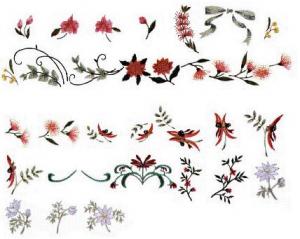Elna 119 Australian Floral Embroidery Card