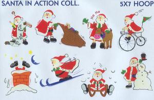 Smartneedle Santa In Action Collection Applique Collection 5X7 Embroidery Designs Multi-Formatted CD