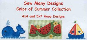 Sew Many Designs Snips of Summer Applique Designs Multi-Formatted CD