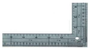 12443: Fairgate FG50-124 Designers L Tailor Square Ruler, Metal 24" x 14"