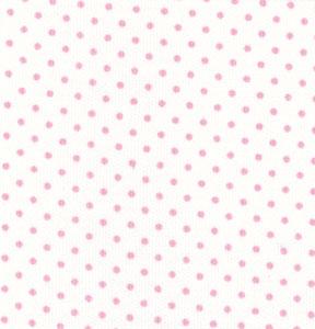 Fabric Finders 449 Pique 100 percent Pima Cotton 60 inch White with Pink Dot Fabric