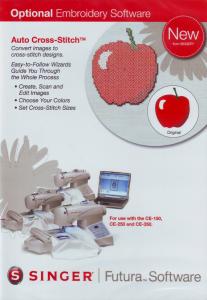 Singer Auto Cross Stitch Embroidery Software Exclusively for Quantum Futura CE150 CE250 CE350 SES1000, NOT CE100 C200 Machines. No AutoPunch Required