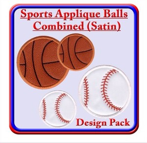 Starbird Embroidery Designs Sports Applique Balls Combined (Satin) Design Pack
