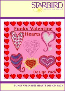 Starbird Embroidery Designs Funky Valentine Hearts Design Pack