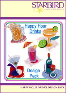 Starbird Embroidery Designs Happy Hour Drinks Design Pack