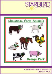 Starbird Embroidery Designs Christmas Farm Animals Design Pack
