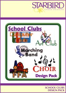 Starbird Embroidery Designs School Clubs Design Pack