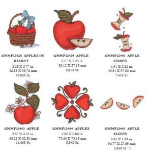 Great Notions 1571 Apples IIEmbroidery Designs Multi-Formatted CD