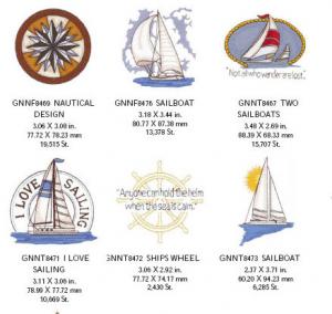 Great Notions 1577 Nautical Embroidery 20 Designs on Multi-Format CD