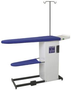 Sapporo SP711 Heated 500W Ironing Board Table 53"x16"x35"H, 200W Vacuum Motor, Garment and Iron Rest Trays, Hose and Cord Minder for Your Iron, 75Lbs