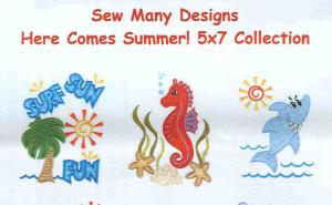 Sew Many Designs Here Comes Summer Applique Collection Multi-Formatted CD