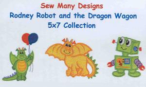 Sew Many Designs Rodney Robot And The Dragon Wagon Applique Collection Multi-Formatted CD