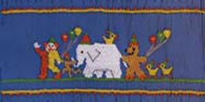 Ellen McCarn Annie's Circus Parade Smocking Plate Clown Elephant Duck Balloon