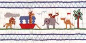 Ellen McCarn EM001 Ark Smocking Plate Pattern Animals Tree Elephant Lion Camel