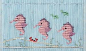 Little Memories Seahorses of Course 168 Smocking Plate
