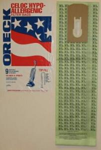 Oreck, 8000.9DW, Hypo Allergenic, Disposable, Bags (9 Pack,), 14" X 7" X 3" , for use with, Oreck XL2000, u2000, Upright Vacuum Cleaners, bags