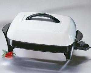 Presto 06850 16" Electric Skillet, 1300W, Heat Control, Heavy Duty Aluminum Base, High Dome EverNu Cover, Non Stick Coating Inside and Out, Easy Clean