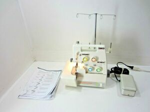 White Toyota 7234 Speedy Lock 3-4 Thread Overlock Serger, Rolled Hem Plate, 1500SPM, Fabric Pressure Adj, VHS Video, Manual