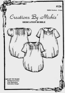 Creations by Michie, CB126, Dedication Bubble, 126 Pattern, Size Newborn-24mo