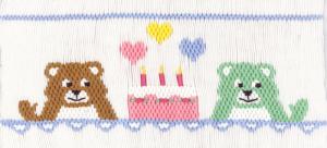 Cross-eyed Cricket CEC182 Birthday Bears Smocking Plate