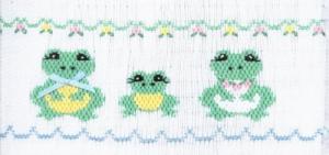 Cross-eyed Cricket Froggie Family #169 Smocking Plate