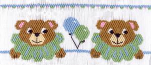 Cross-eyed Cricket  Party Bears #187 Smocking Plate