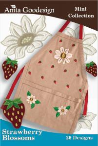 Anita Goodesign 65MAGHD Strawberry Blossoms Mini Collection Multi-format Embroidery Design Pack on CD