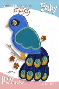 Anita Goodesign 29BAG Baby Peacocks Baby Collection Multi-format Embroidery Design Pack on CD