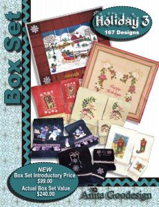 Anita Goodesign BX010 Holiday 3 Multi-format Embroidery Design Pack on CD