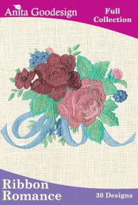 Anita Goodesign 07AGHD Ribbon Romance Full Collection Multi-format Embroidery Design Pack on CD