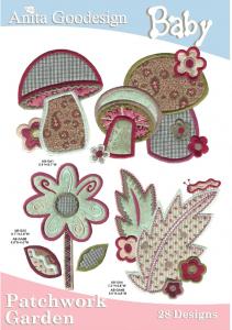 Anita Goodesign 07BAG, Patchwork Garden Baby Collection Multi-format Embroidery Design Pack on CD