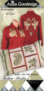 Anita Goodesign 93AGHD Fashion Paisley Multi-format Embroidery Design Pack on CD
