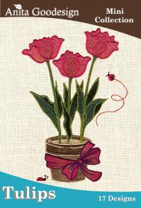 Anita Goodesign 11MAGHD Tulip Mini Collection Multi-format Embroidery Design Pack on CD