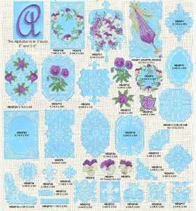 Anita Goodesign 45AGHD Pansy Monogram Full Collection Multi-format Embroidery Design Pack on CD