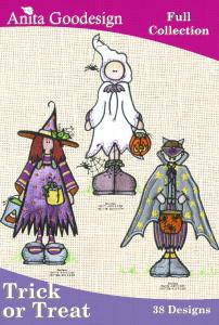 Anita Goodesign 51AGHD Trick or Treat Full Collection Multi-format Embroidery Design Pack on CD