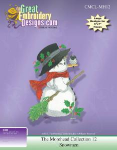 Great Notions 112221 MH12 Morehead Collection Jumbo Snowman Multi-Formatted Embroidery Designs CD