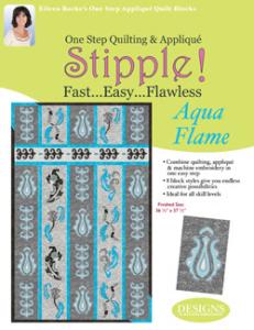 DIME, Designs in Machine Embroidery, 1 Step, Quilting & Applique Stipple!, Aqua Flame,  8 Designs, 12 Blocks, 2 Borders, 1 Square cornerstone