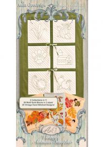 Anita Goodesign 128AGHD Vintage Autumn Sampler Quilting Designs Multi-format Embroidery Design Pack on CD, 85 Designs