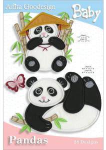 Anita Goodesign 33BAG Pandas Baby Collection Embroidery Designs on CD, 28 Designs