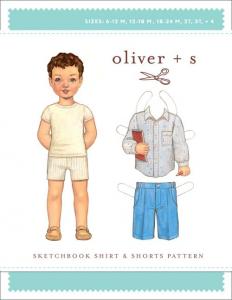 Oliver + S OS18  Sketchbook Shirt & Shorts 6 Months to 4 and 5 To 12 Pattern