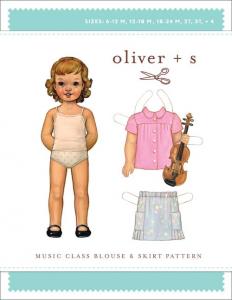Oliver + S OS18  Sketchbook Shirt & Shorts 6 Months to 4 and 5 To 12 Pattern